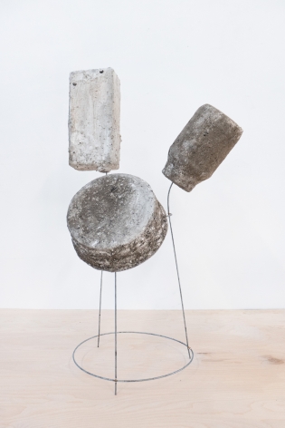 Erin Woodbrey  Mixed Nuts, Mayonnaise, and Bone Broth (From the Carrier Bag Series), 2020  Single-use plastic containers, ash, plaster, gauze, and steel wire  60.96 x 36.20 x 26.67 cm / 24 x 14 1/4 x 10 1/2 in