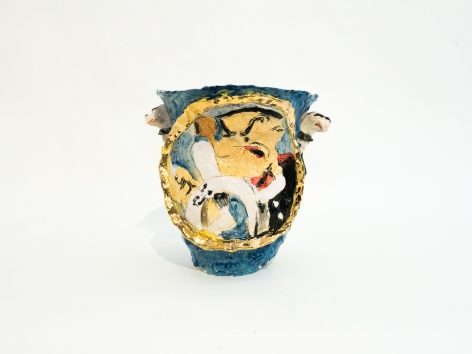 Emily Yong Beck  Popeye VS Sinbad, 2022  Stoneware and glaze  25.5 x 30.5 x 23 cm / 10 x 12 x 9 in