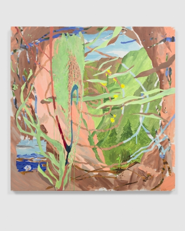 Esteban Cabeza de Baca  “Espirales del futuro poscolonial”, 2021  Acrylic on canvas  152.4 x 152.4 cm / 60 x 60 in